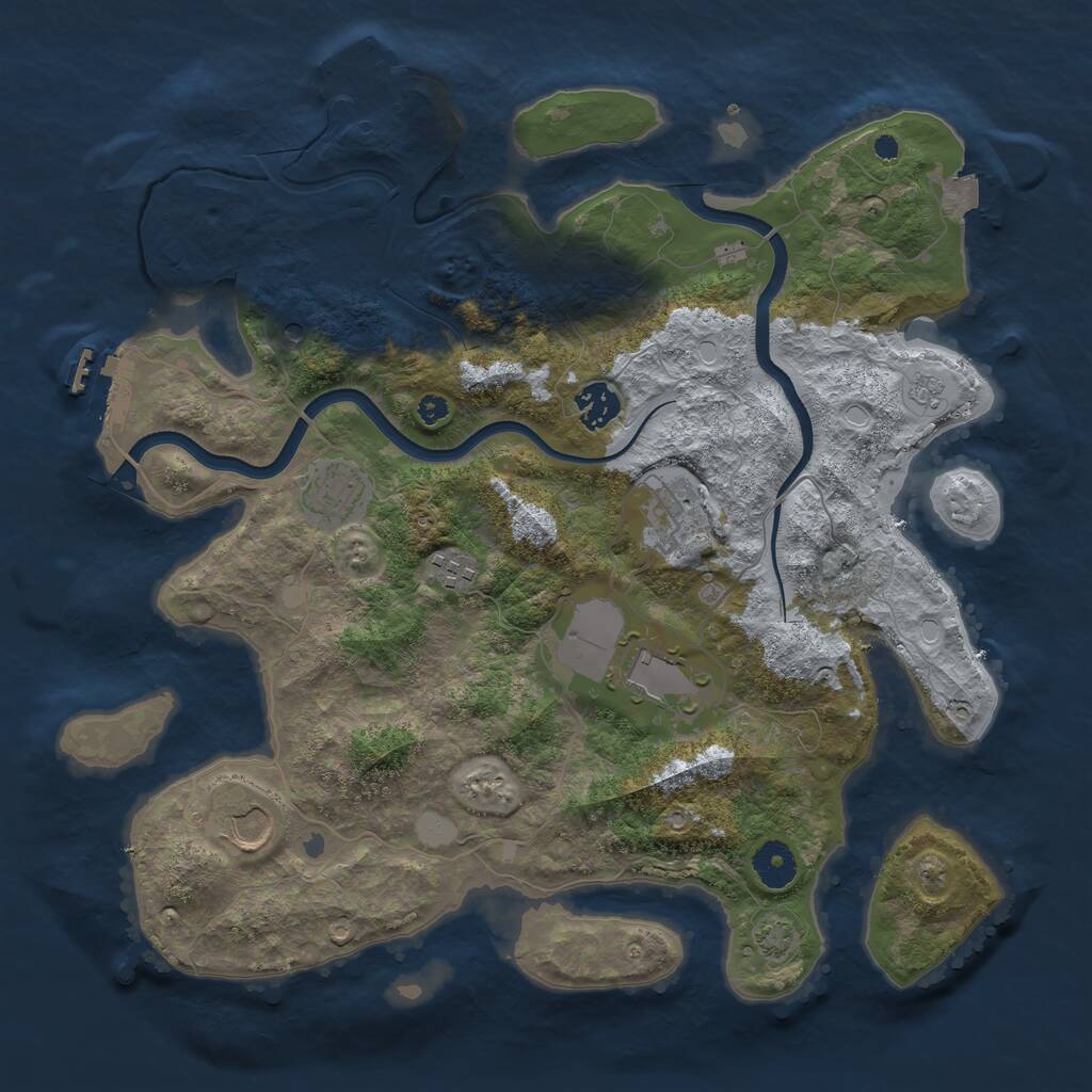 Rust Map: Procedural Map, Size: 3700, Seed: 1337, 12 Monuments
