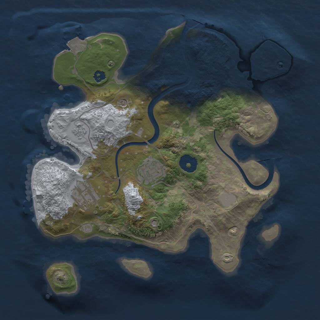 Rust Map: Procedural Map, Size: 2700, Seed: 54325, 5 Monuments