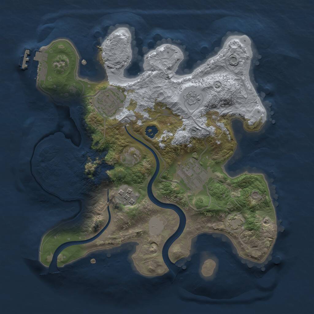 Rust Map: Procedural Map, Size: 2500, Seed: 1812, 7 Monuments