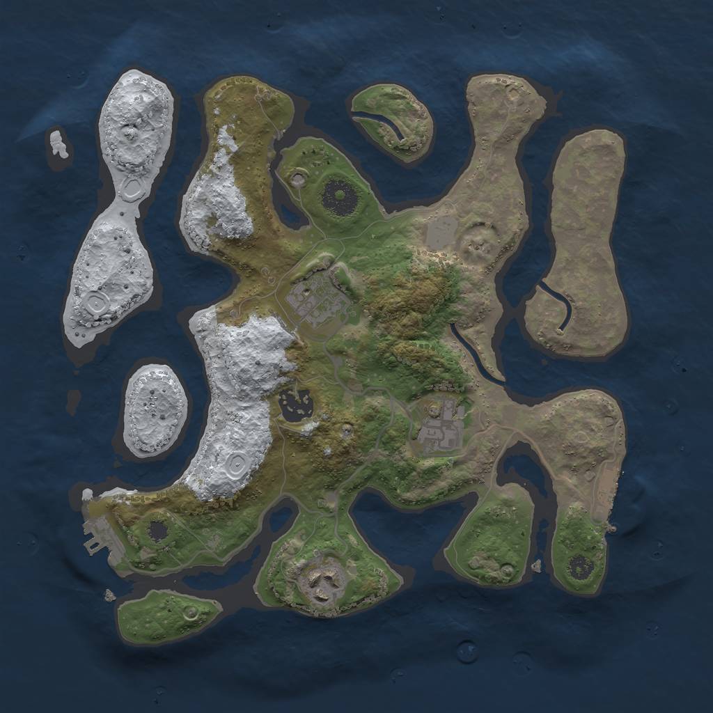 Rust Map: Procedural Map, Size: 3000, Seed: 1781254236, 11 Monuments