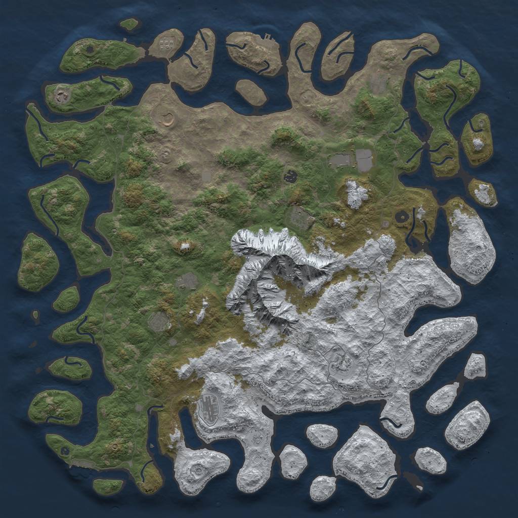 Rust Map: Procedural Map, Size: 6000, Seed: 994092252, 20 Monuments