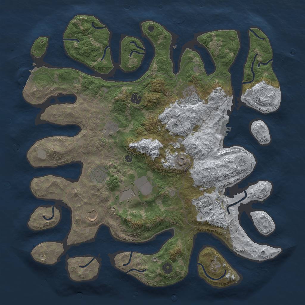 Rust Map: Procedural Map, Size: 4250, Seed: 32172, 17 Monuments