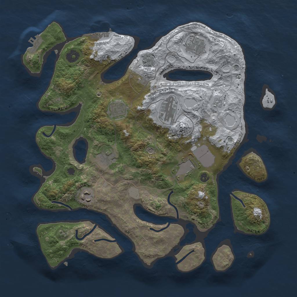 Rust Map: Procedural Map, Size: 3500, Seed: 1596113416, 16 Monuments