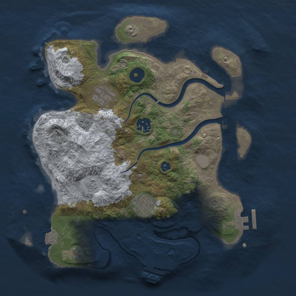 Rust Map: Procedural Map, Size: 3000, Seed: 1918730502, 9 Monuments