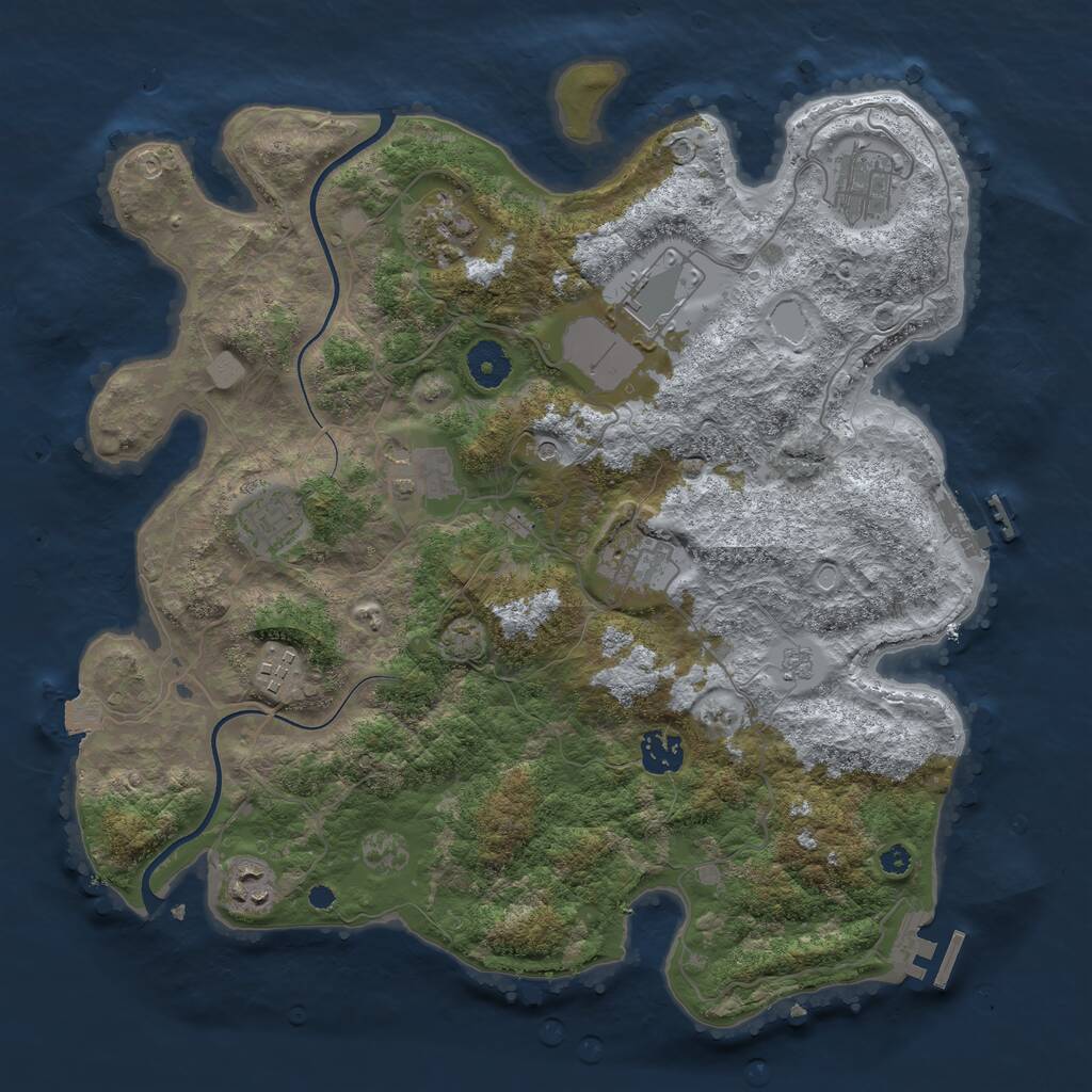Rust Map: Procedural Map, Size: 3700, Seed: 1659704736, 15 Monuments