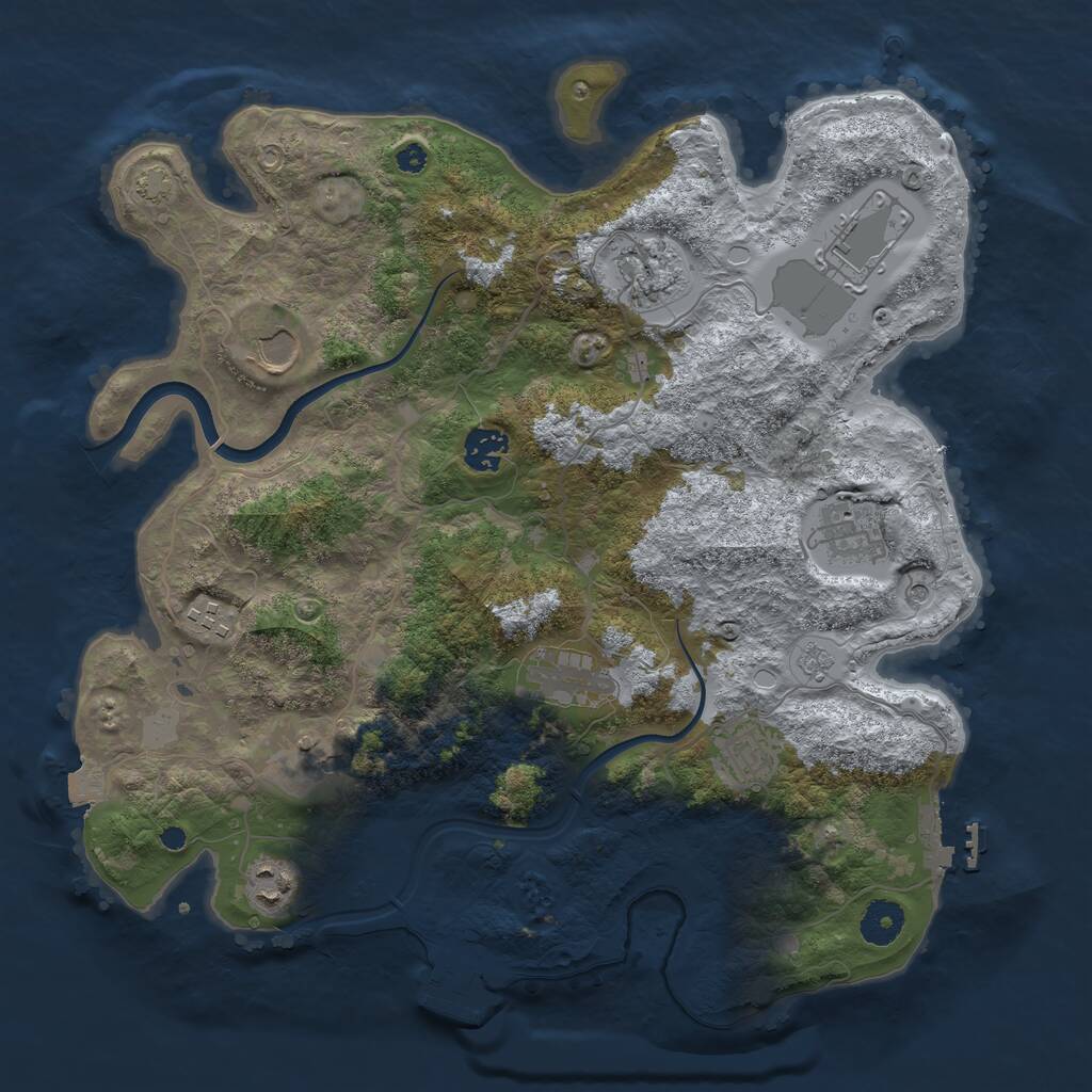 Rust Map: Procedural Map, Size: 3700, Seed: 1659704736, 16 Monuments