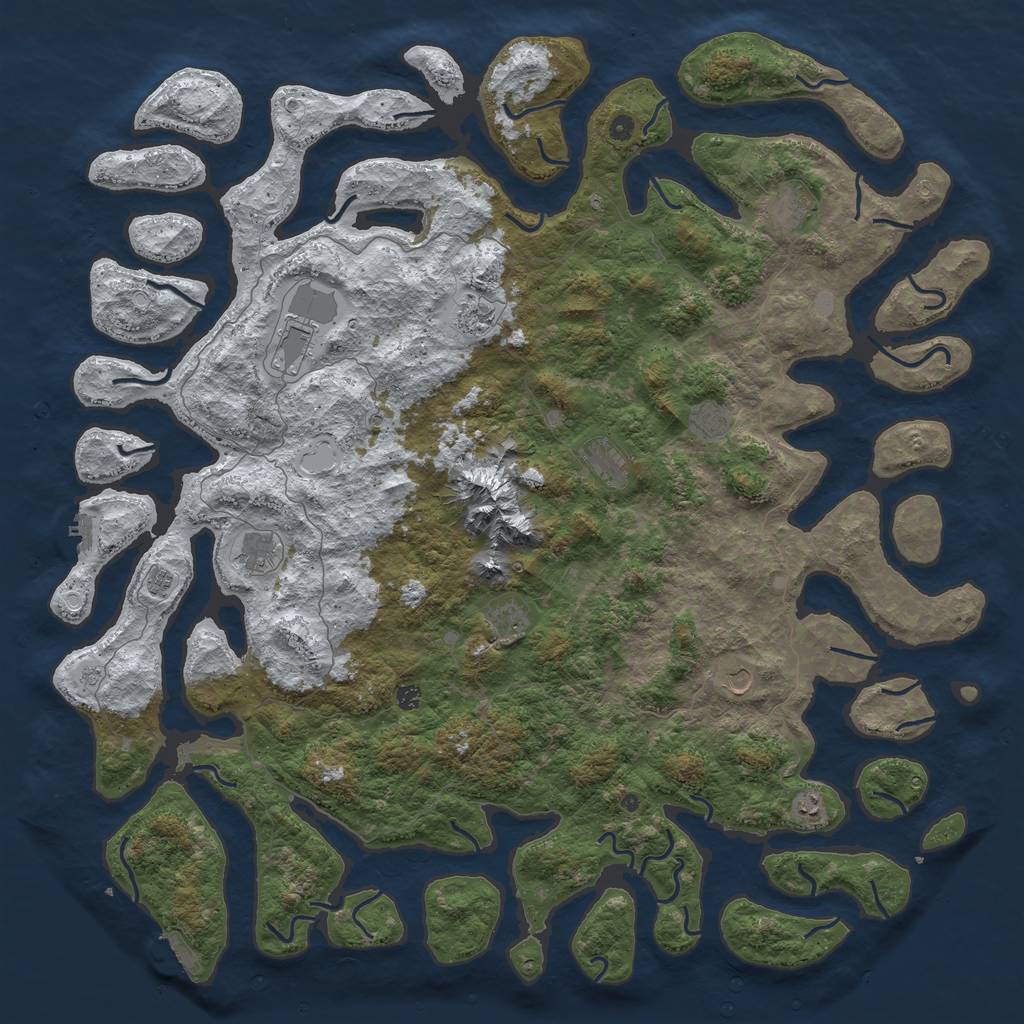 Rust Map: Procedural Map, Size: 6000, Seed: 4234325, 20 Monuments