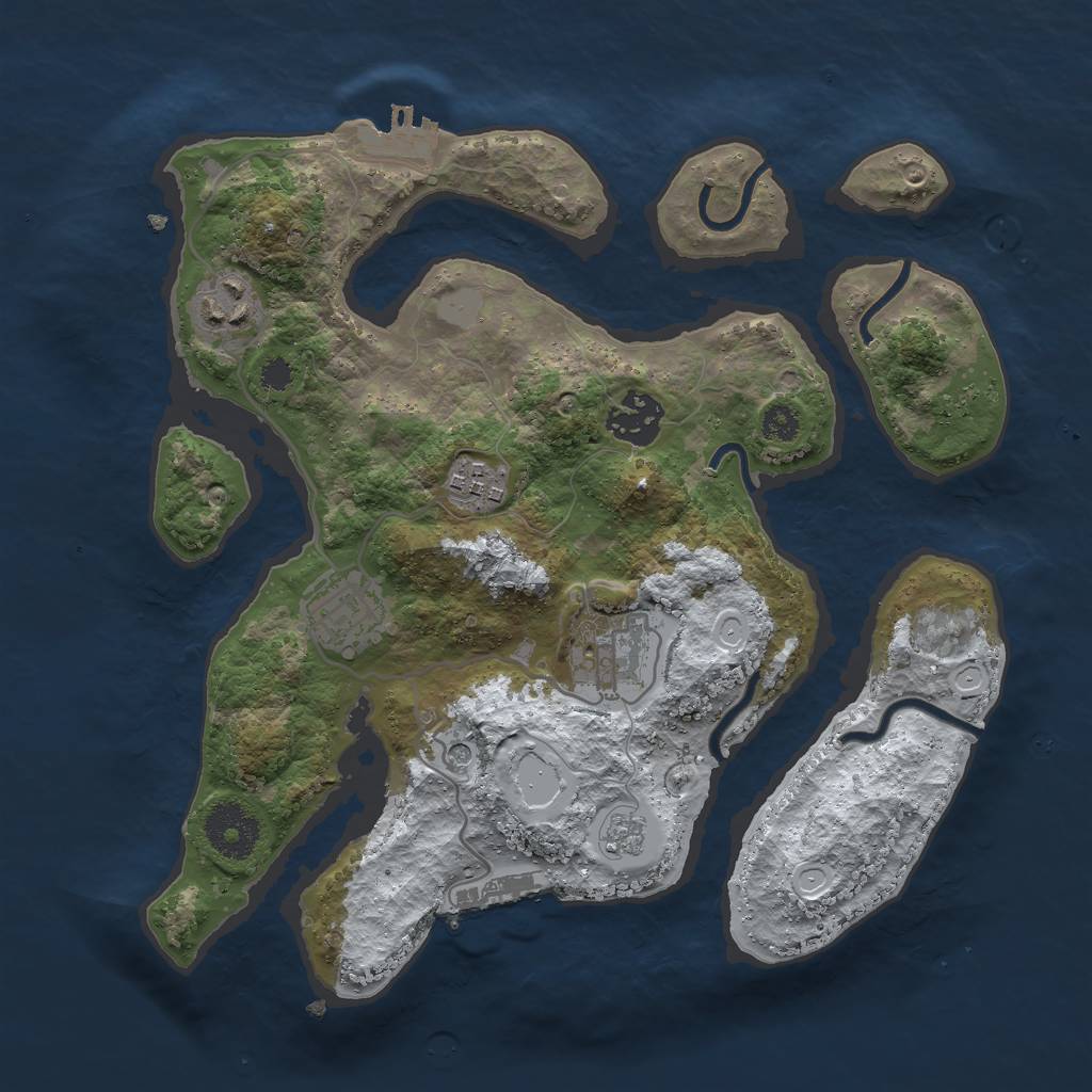 Rust Map: Procedural Map, Size: 3000, Seed: 1842021, 14 Monuments