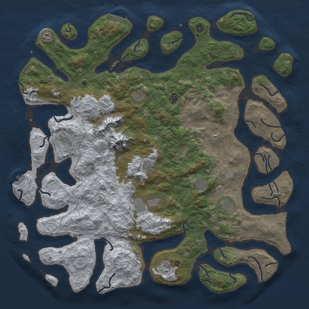 Rust Map: Procedural Map, Size: 5500, Seed: 924583, 20 Monuments