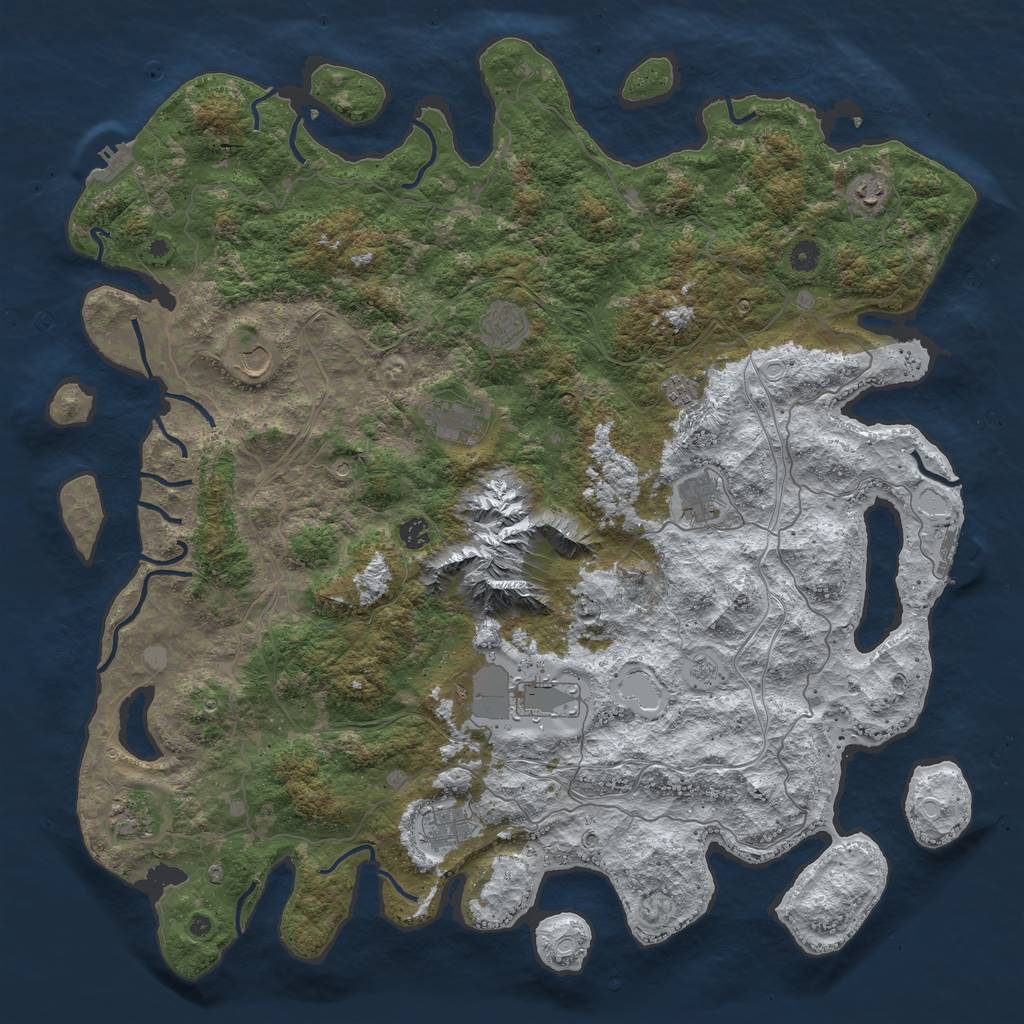 Rust Map: Procedural Map, Size: 5000, Seed: 141974164, 19 Monuments