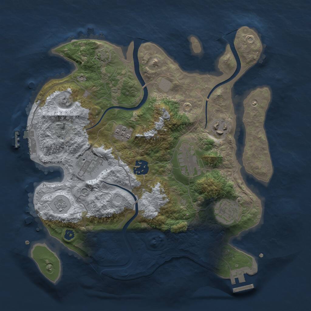 Rust Map: Procedural Map, Size: 3000, Seed: 276333282, 12 Monuments