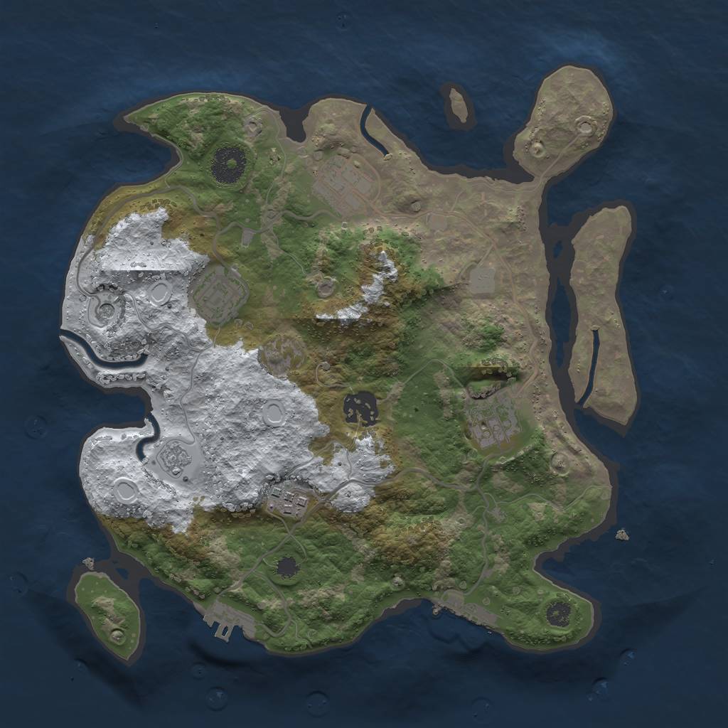 Rust Map: Procedural Map, Size: 3000, Seed: 276333282, 14 Monuments