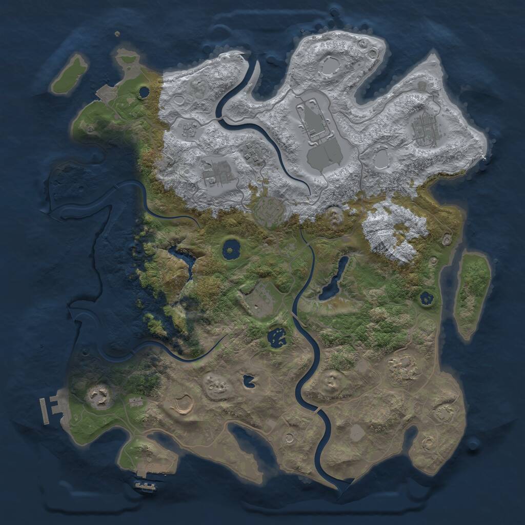 Rust Map: Procedural Map, Size: 4000, Seed: 1997, 16 Monuments