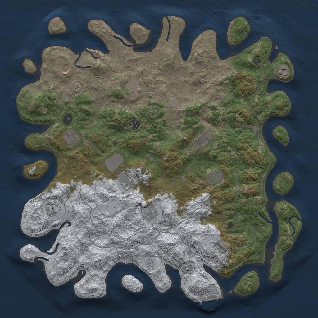 Rust Map: Procedural Map, Size: 4500, Seed: 18879446, 19 Monuments