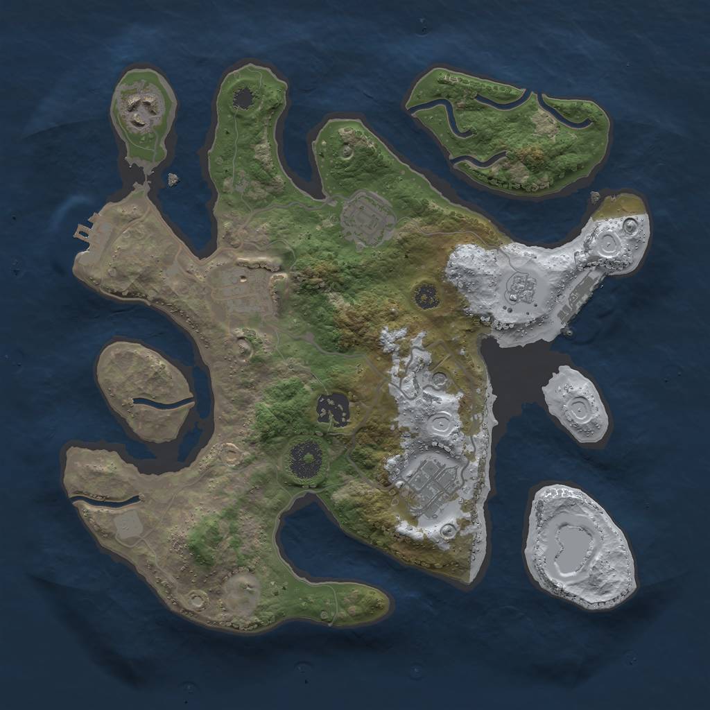 Rust Map: Procedural Map, Size: 3000, Seed: 2435921, 14 Monuments