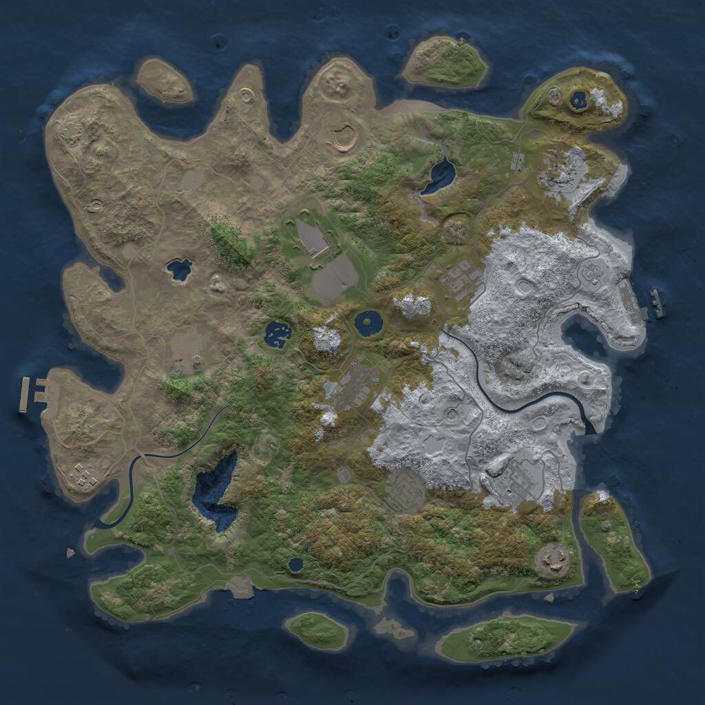 Rust Map: Procedural Map, Size: 4000, Seed: 8738, 17 Monuments