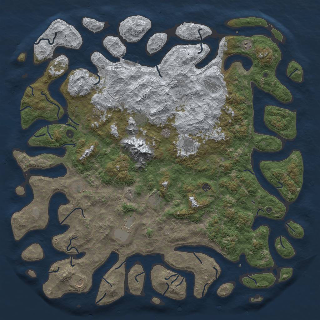 Rust Map: Procedural Map, Size: 6000, Seed: 2503005, 19 Monuments