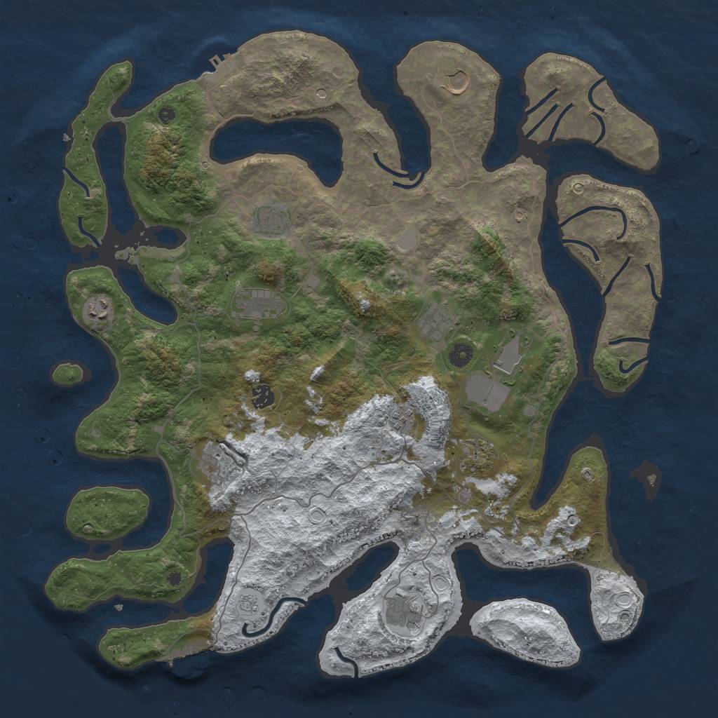 Rust Map: Procedural Map, Size: 4500, Seed: 11992, 20 Monuments