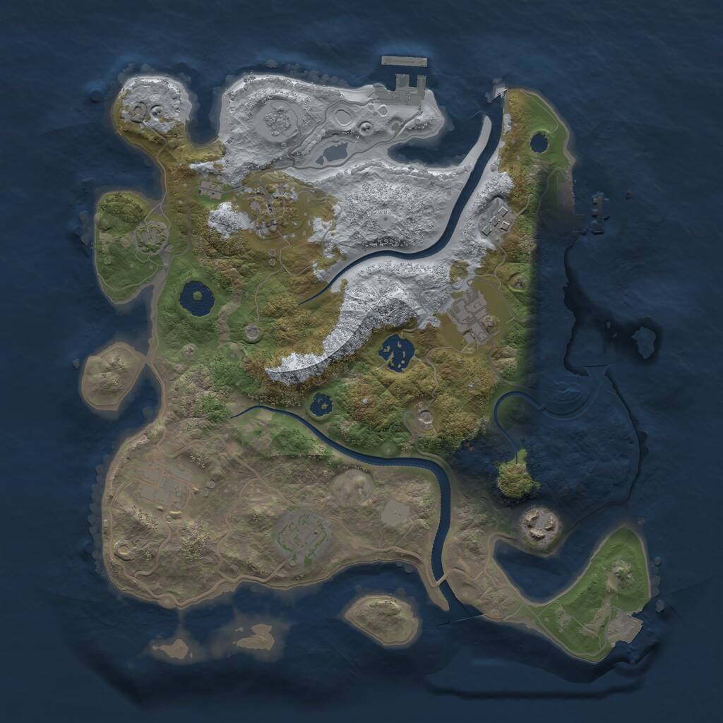 Rust Map: Procedural Map, Size: 3200, Seed: 1956950375, 13 Monuments