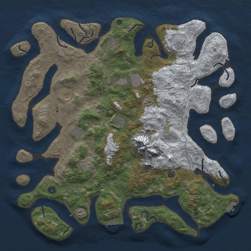 Rust Map: Procedural Map, Size: 5000, Seed: 435346456, 20 Monuments