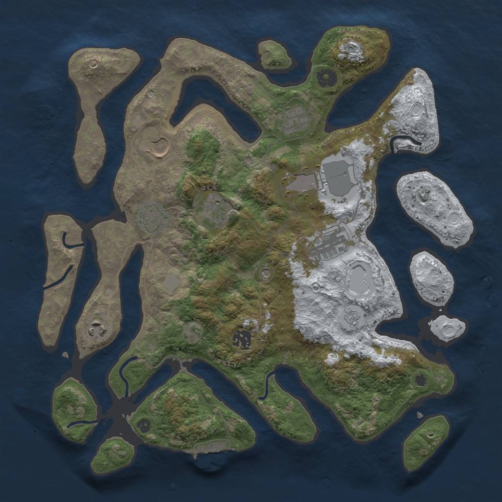 Rust Map: Procedural Map, Size: 3800, Seed: 1532187250, 16 Monuments