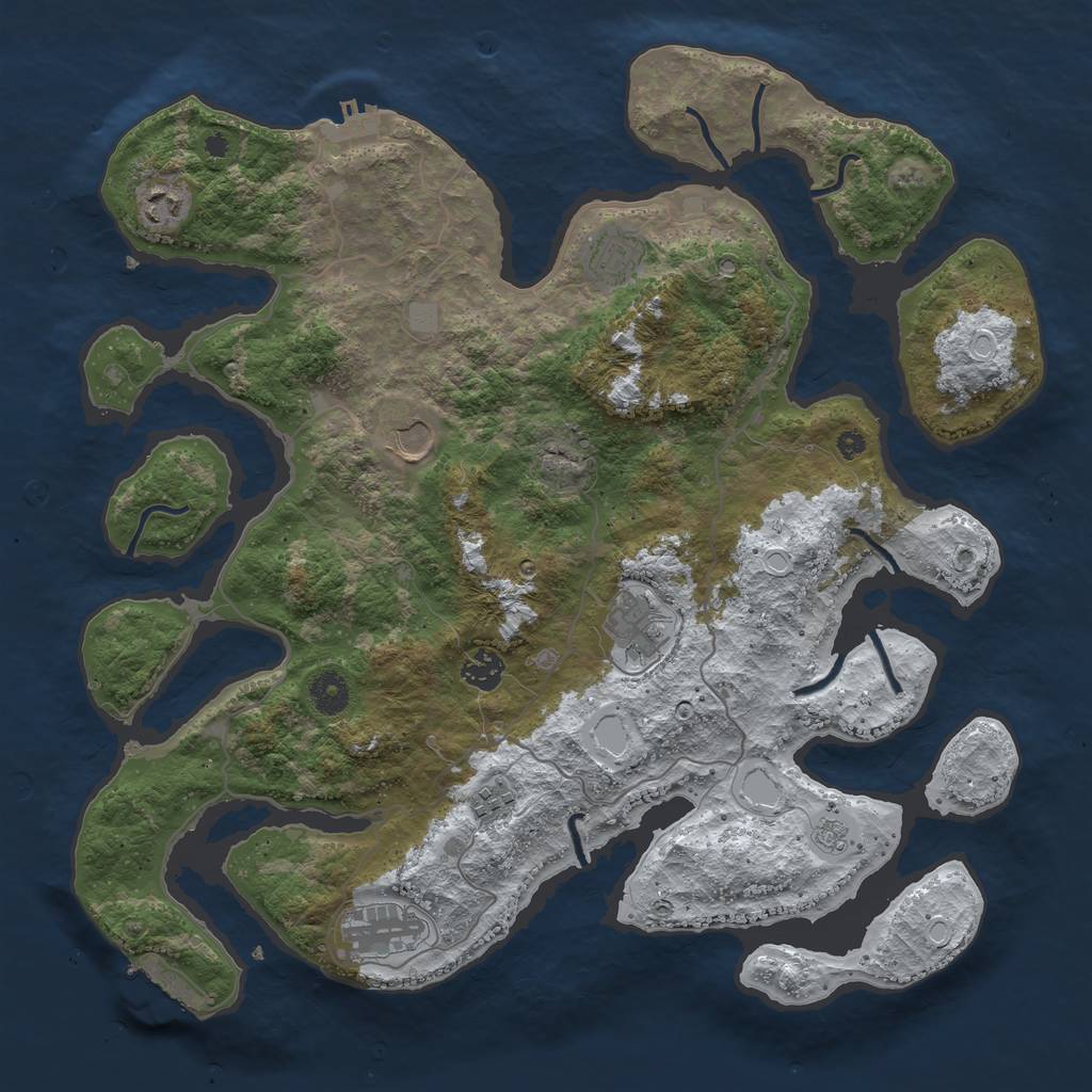 Rust Map: Procedural Map, Size: 4000, Seed: 923918842, 15 Monuments