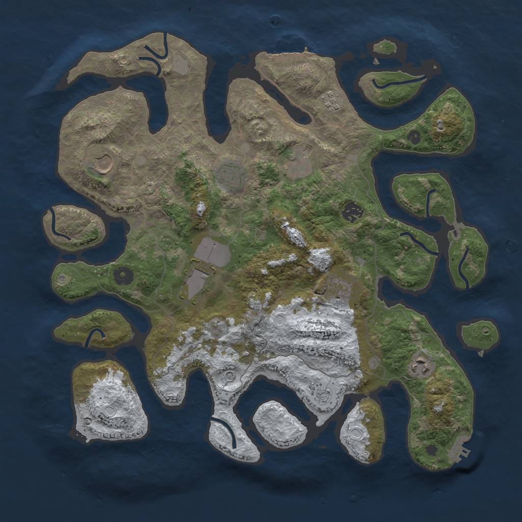 Rust Map: Procedural Map, Size: 4000, Seed: 2097430, 17 Monuments