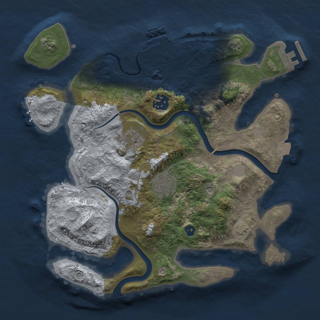 Rust Map: Procedural Map, Size: 3000, Seed: 630652357, 10 Monuments