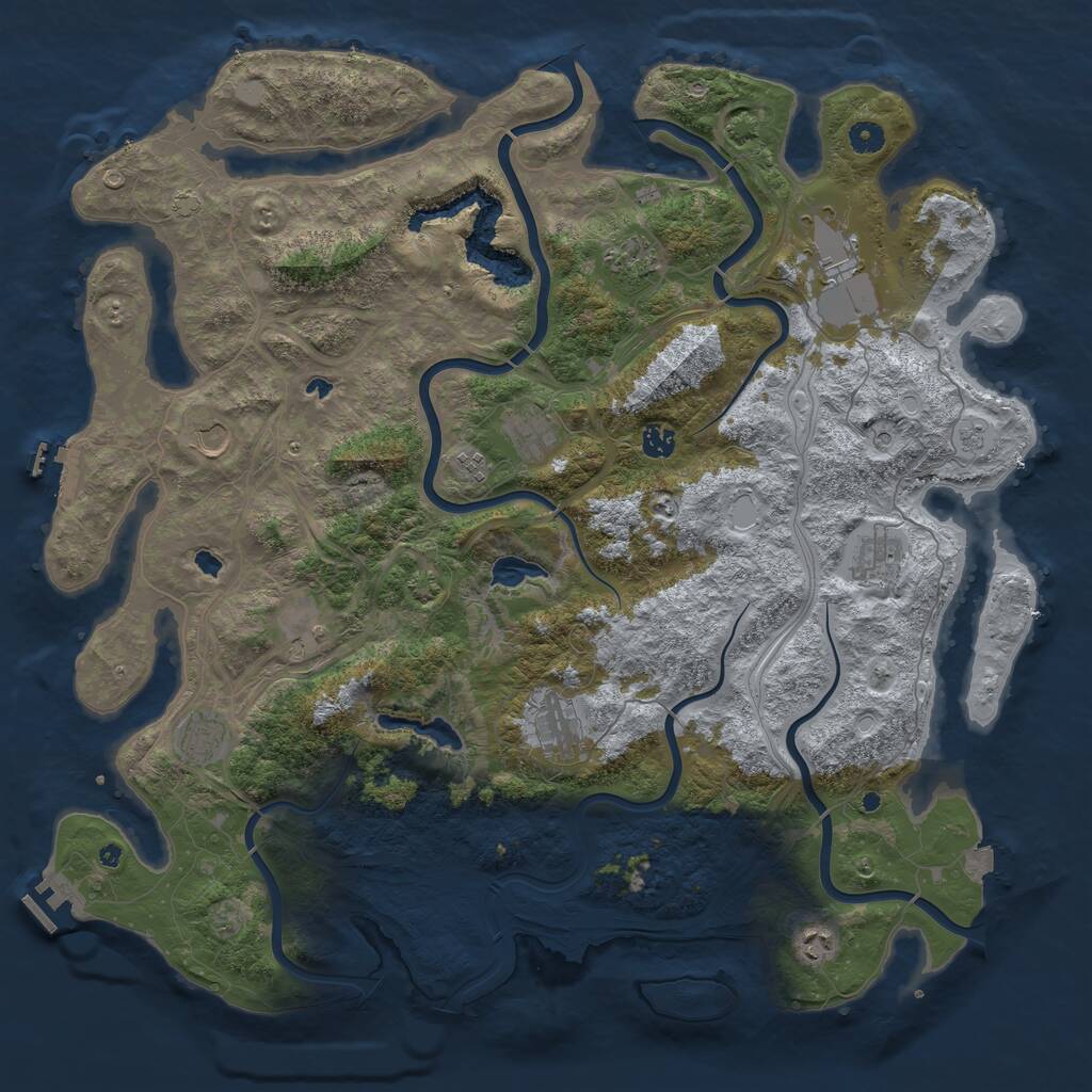 Rust Map: Procedural Map, Size: 4800, Seed: 50500, 17 Monuments