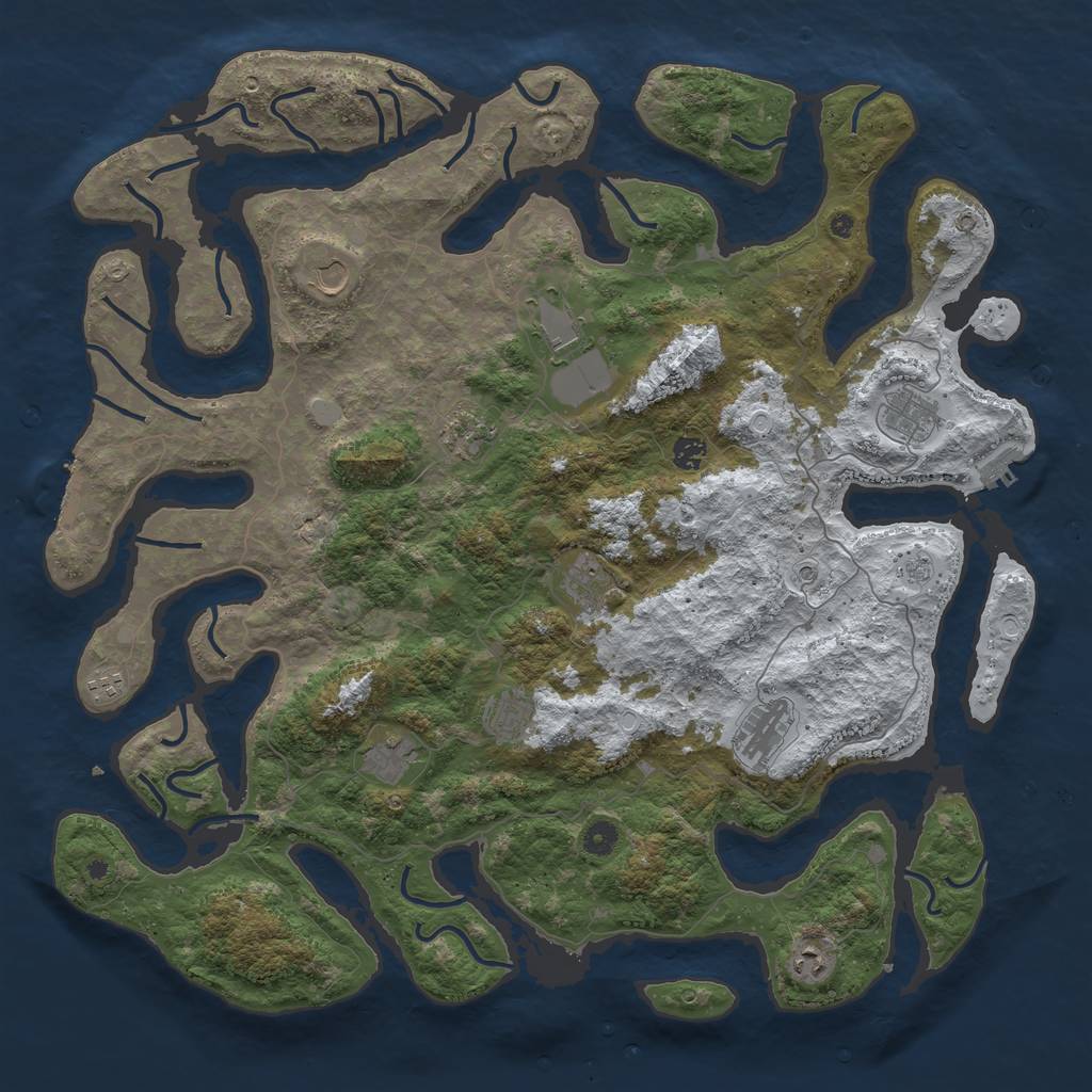 Rust Map: Procedural Map, Size: 4800, Seed: 50500, 20 Monuments