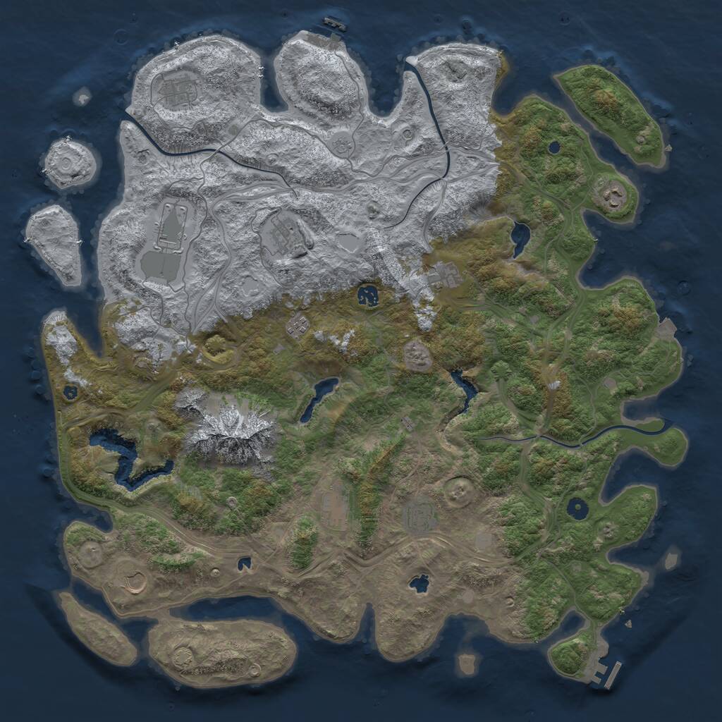 Rust Map: Procedural Map, Size: 5000, Seed: 359783175, 17 Monuments