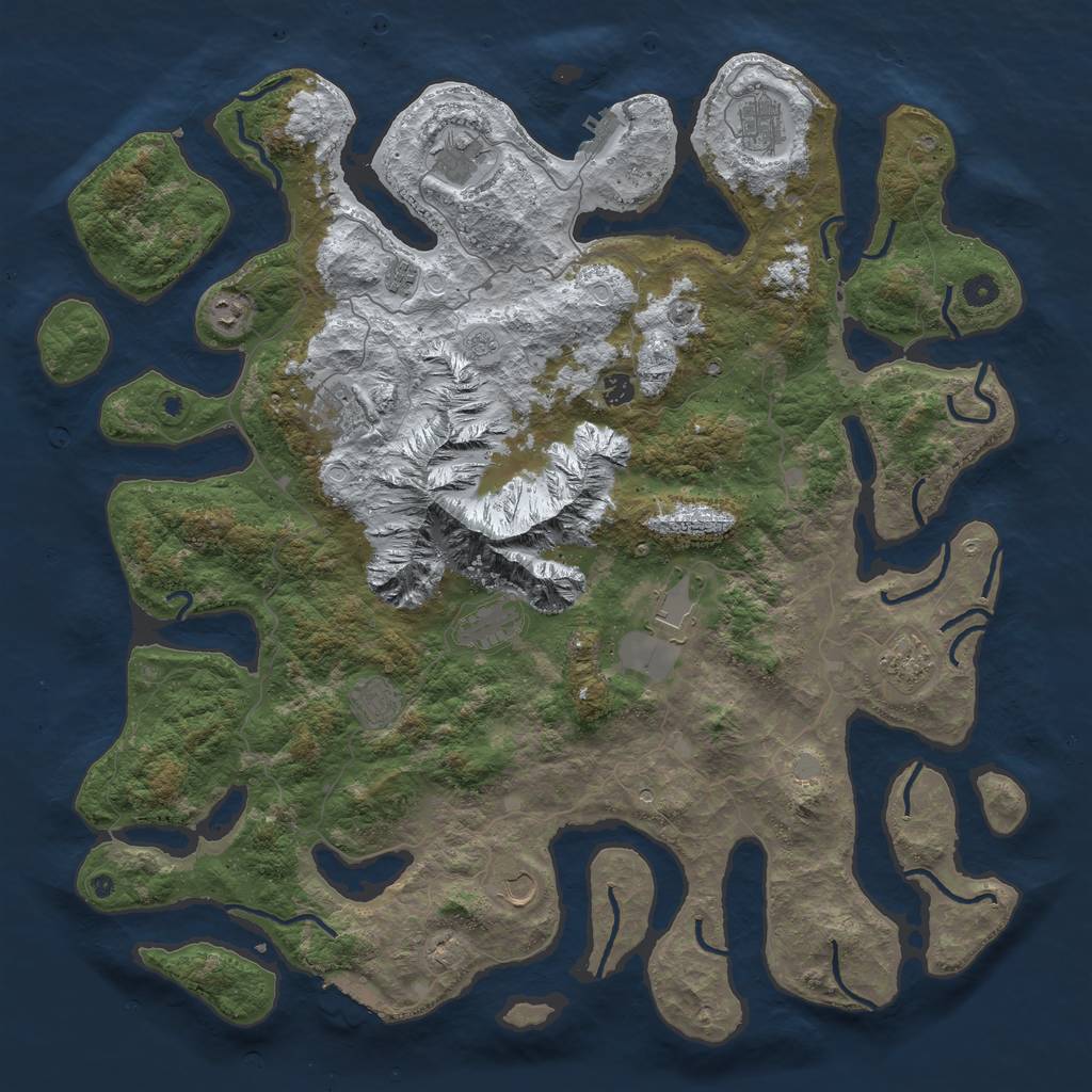 Rust Map: Procedural Map, Size: 5000, Seed: 4342156, 20 Monuments