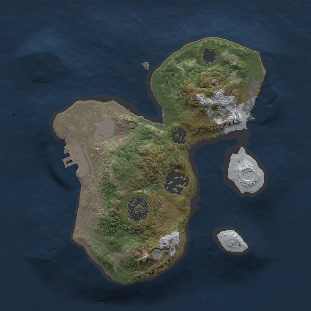 Rust Map: Procedural Map, Size: 2000, Seed: 33533, 8 Monuments