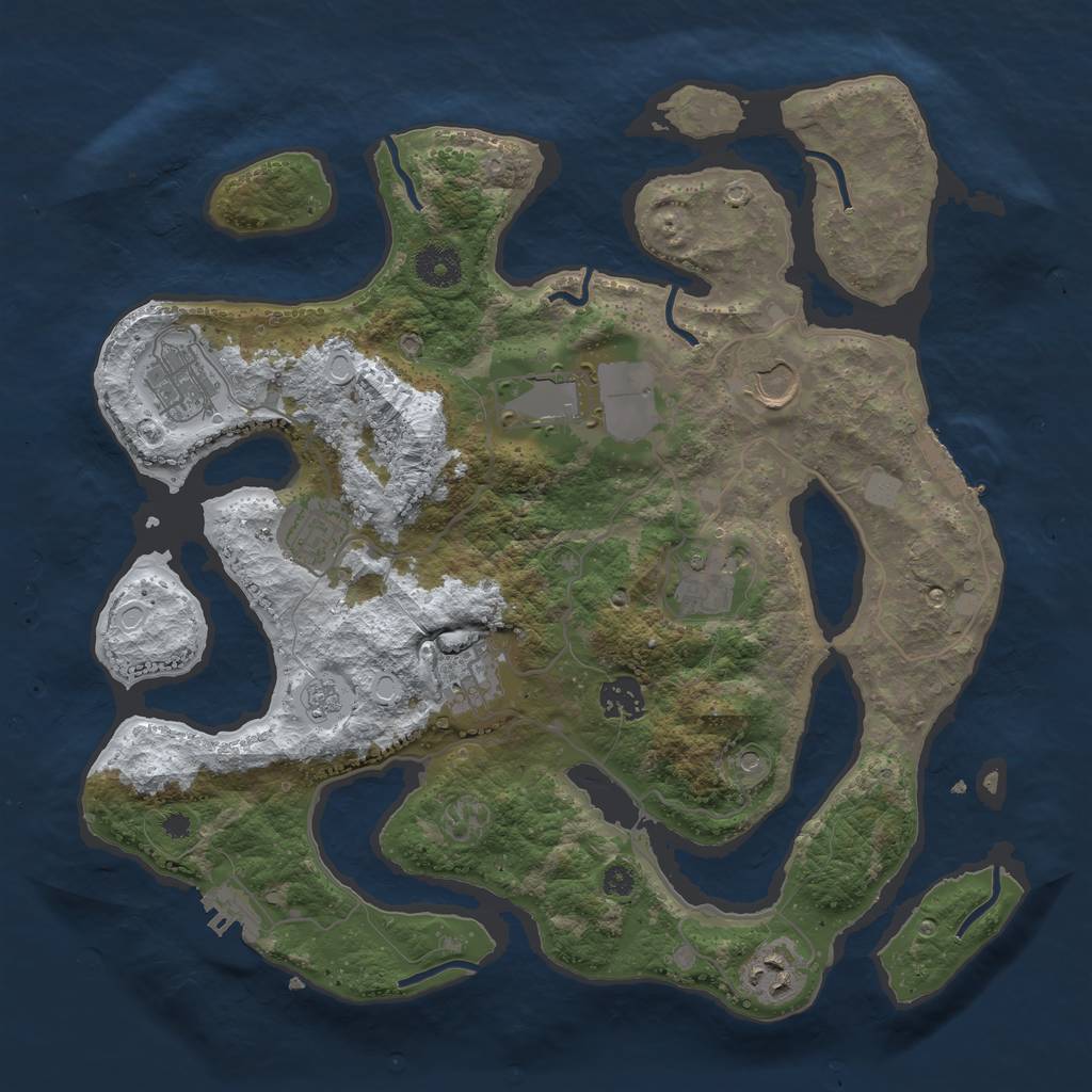 Rust Map: Procedural Map, Size: 3600, Seed: 1513710715, 17 Monuments