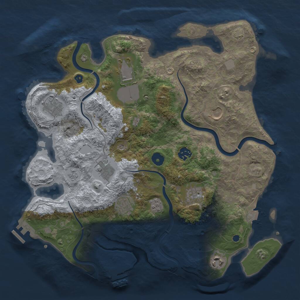 Rust Map: Procedural Map, Size: 3600, Seed: 1513710715, 15 Monuments