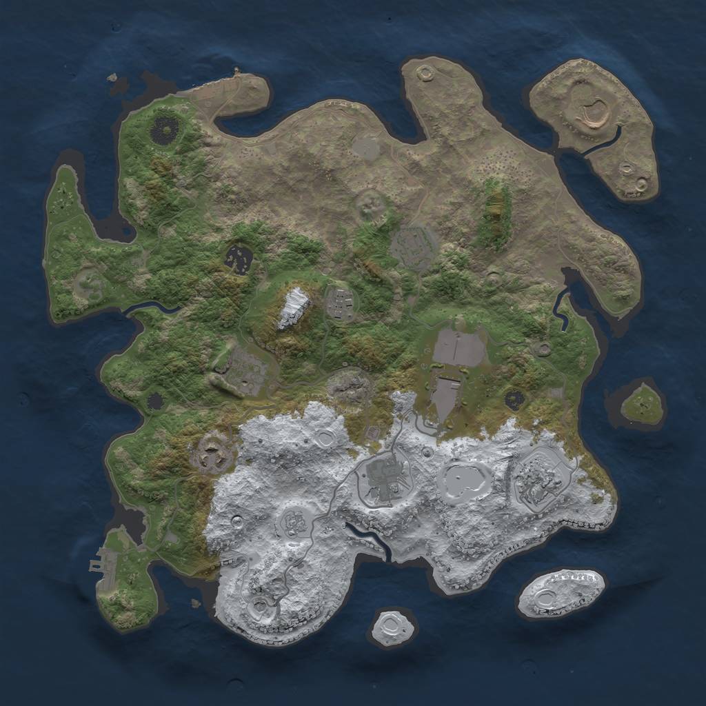 Rust Map: Procedural Map, Size: 3700, Seed: 96585522, 18 Monuments