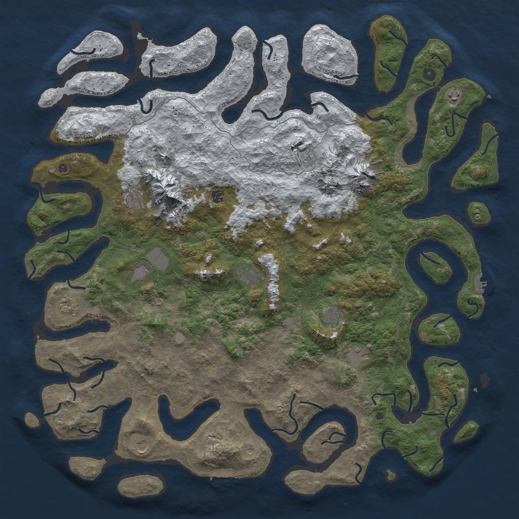 Rust Map: Procedural Map, Size: 6000, Seed: 74312167, 20 Monuments
