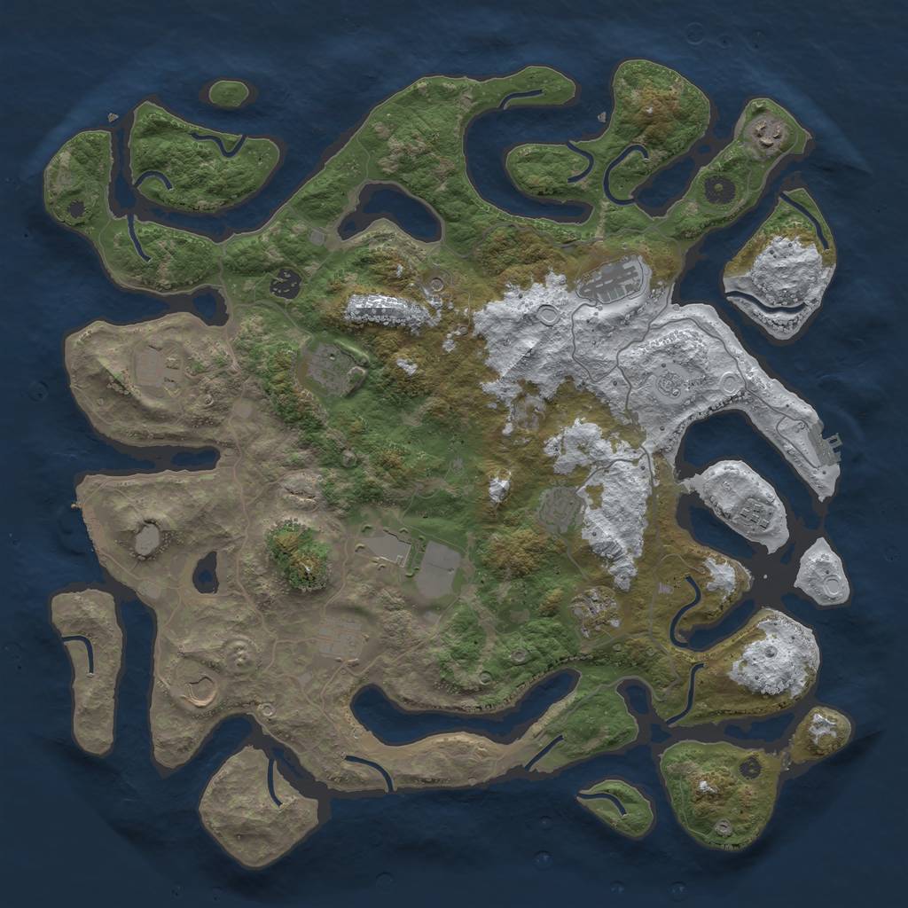Rust Map: Procedural Map, Size: 4500, Seed: 1690272, 20 Monuments