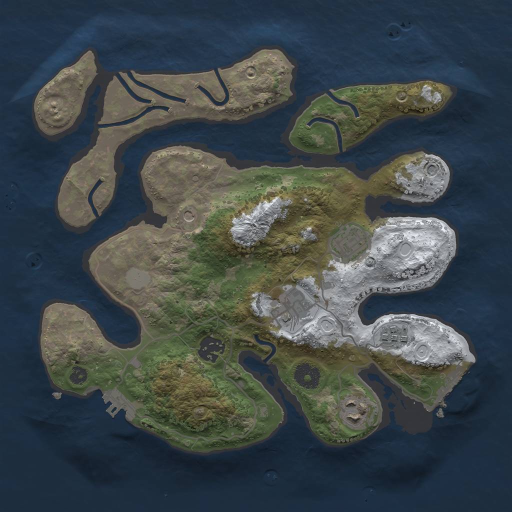Rust Map: Procedural Map, Size: 3000, Seed: 50500, 13 Monuments