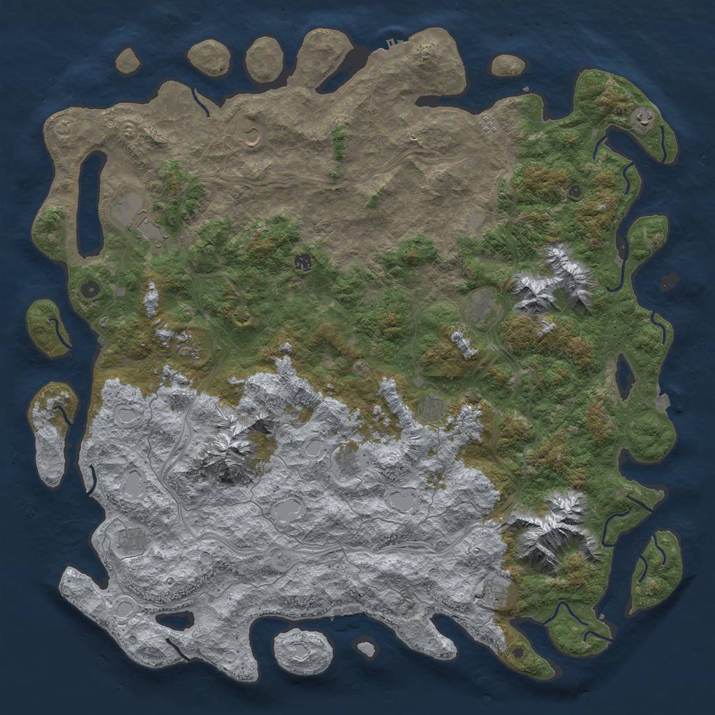 Rust Map: Procedural Map, Size: 6000, Seed: 6738, 19 Monuments