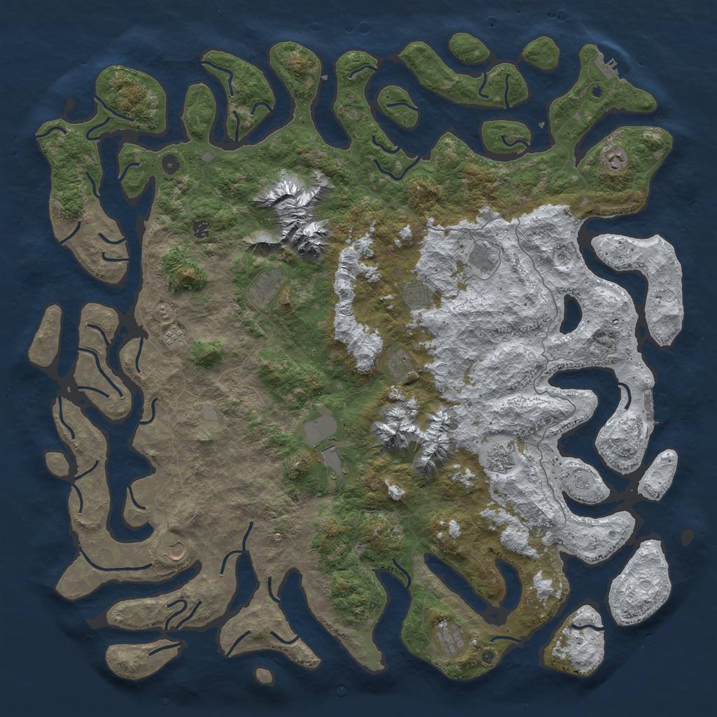 Rust Map: Procedural Map, Size: 5850, Seed: 299748347, 20 Monuments