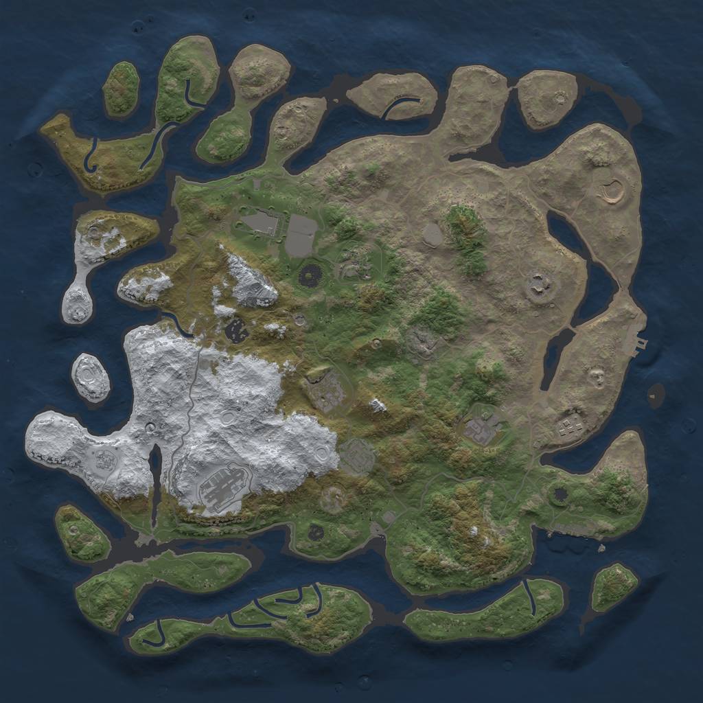 Rust Map: Procedural Map, Size: 4500, Seed: 4023, 19 Monuments