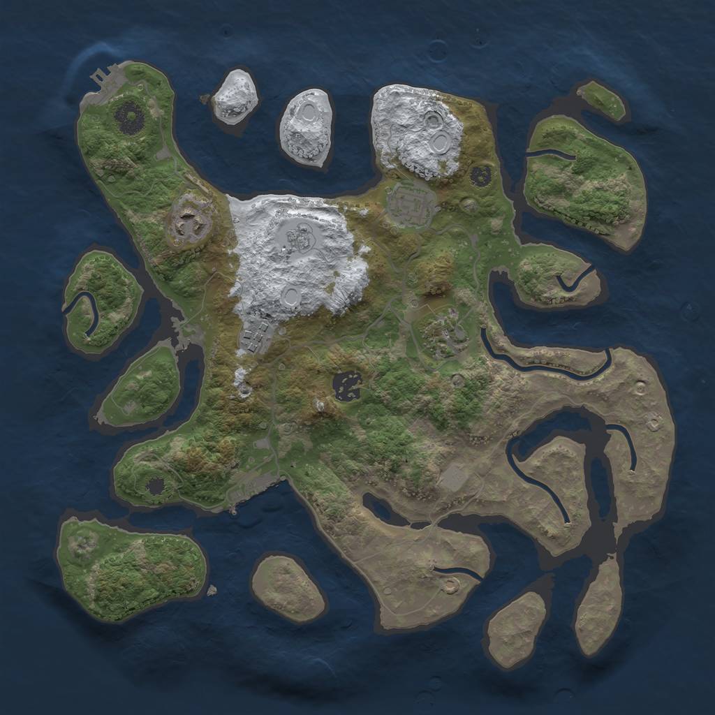 Rust Map: Procedural Map, Size: 3400, Seed: 793197, 13 Monuments