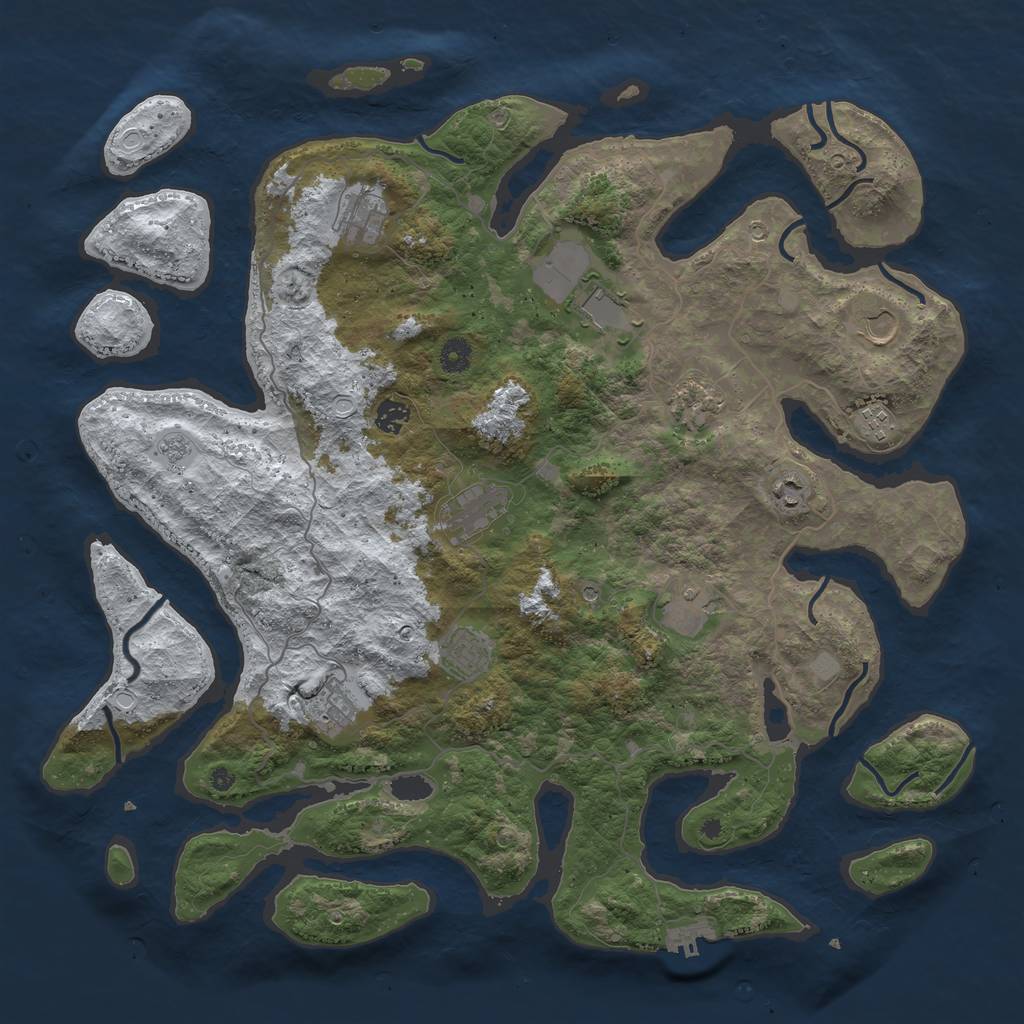 Rust Map: Procedural Map, Size: 4500, Seed: 4505, 19 Monuments