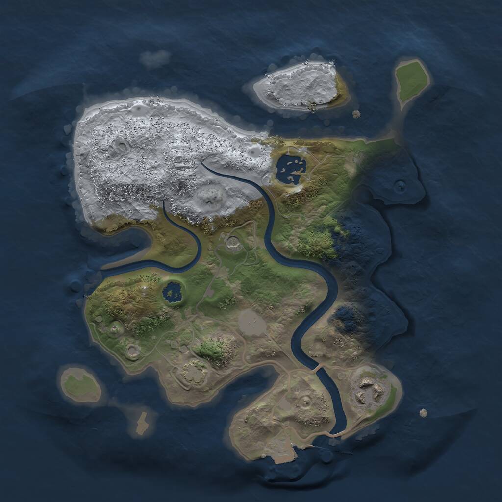 Rust Map: Procedural Map, Size: 2500, Seed: 930901, 5 Monuments