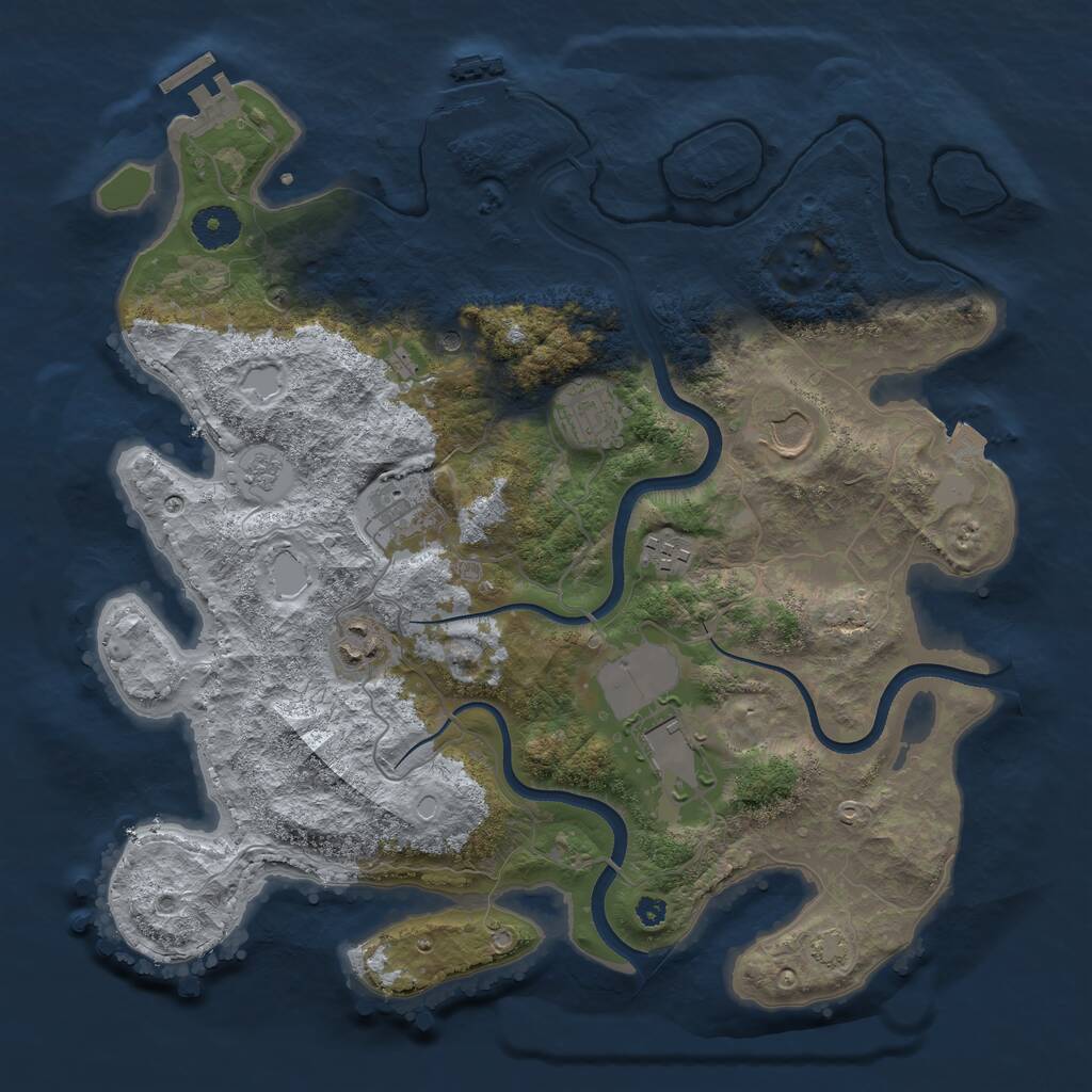 Rust Map: Procedural Map, Size: 3600, Seed: 466766072, 12 Monuments