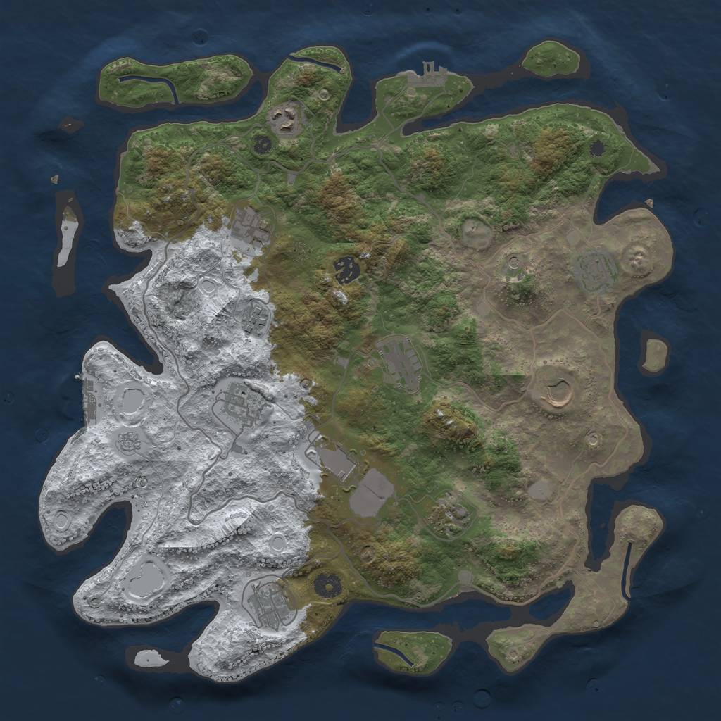 Rust Map: Procedural Map, Size: 4000, Seed: 228, 20 Monuments