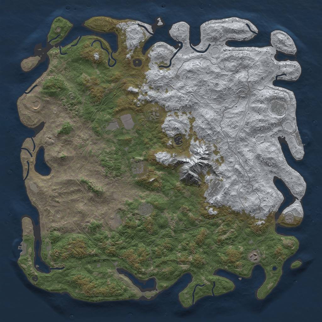 Rust Map: Procedural Map, Size: 5500, Seed: 6591, 20 Monuments