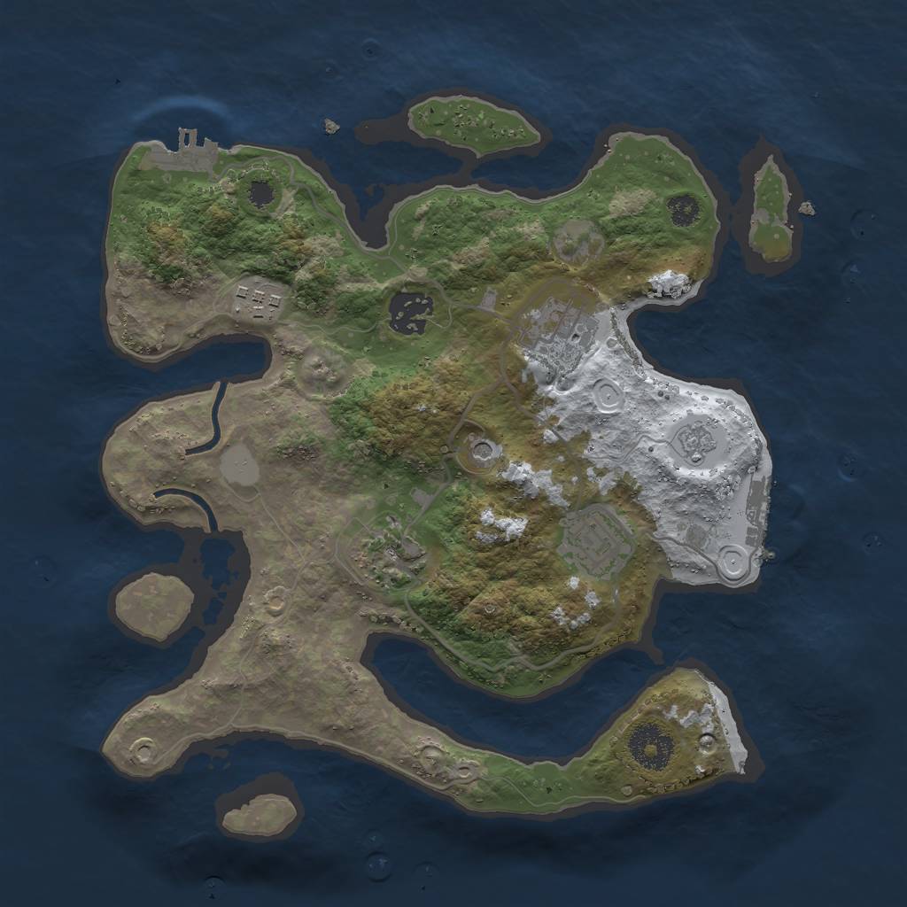 Rust Map: Procedural Map, Size: 3000, Seed: 2784, 14 Monuments