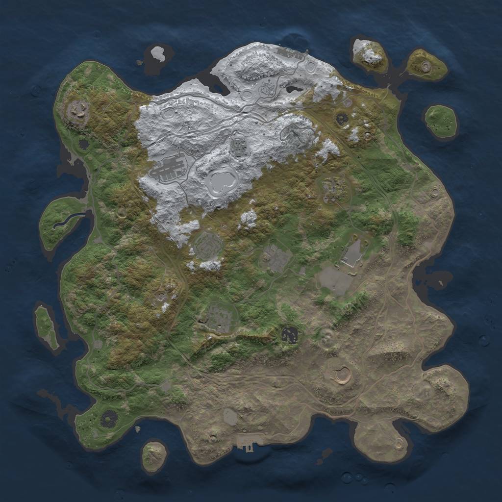 Rust Map: Procedural Map, Size: 4250, Seed: 35043970, 19 Monuments
